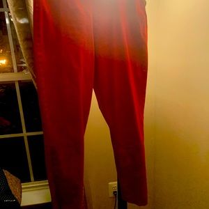 Red form fitting pants-gently worn